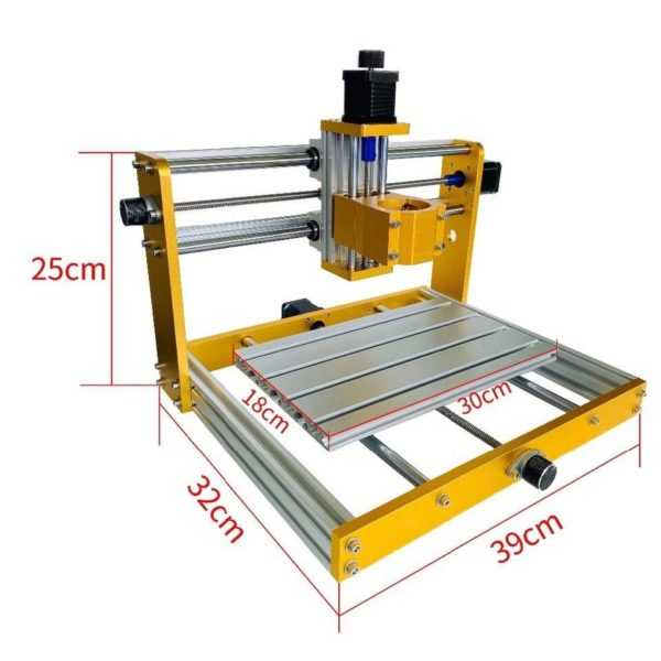 ⁦מכונת חיתוך בלייזר CNC 3018 משטח חצי מטר, ולייזר 40W + משטח כרסומת⁩ – תמונה ⁦3⁩