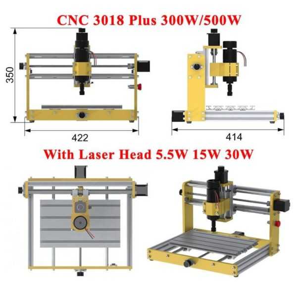 ⁦מכונת חיתוך בלייזר CNC 3018 משטח חצי מטר, ולייזר 40W + משטח כרסומת⁩ – תמונה ⁦4⁩